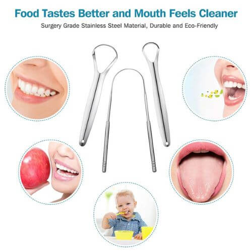 Tongue brush for effective cleaning and fresh breath, designed to remove bacteria and debris from the tongue surface