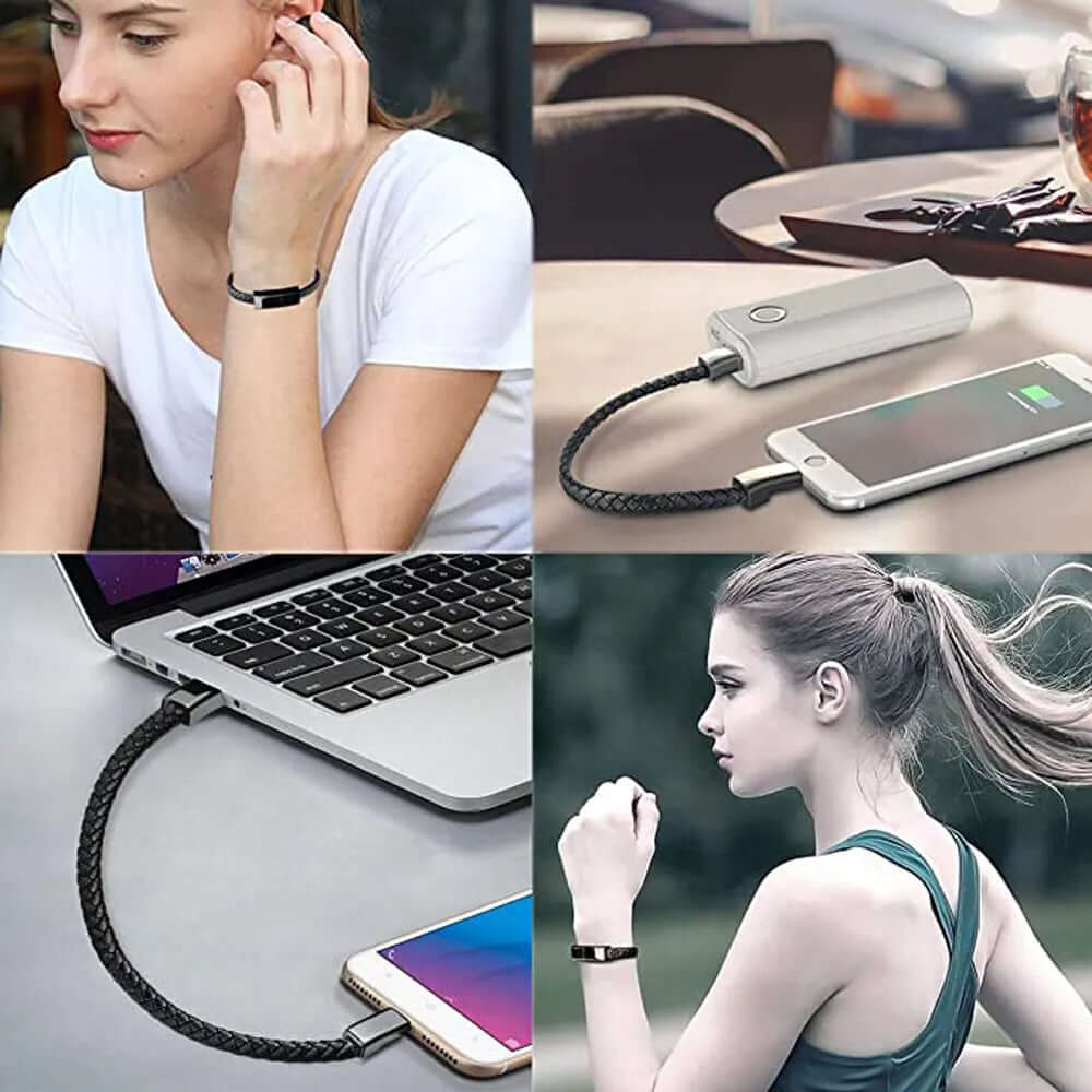 Bracelet charging cable for convenient on-the-go charging, designed as a stylish accessory that doubles as a functional USB charging cable for your devices.