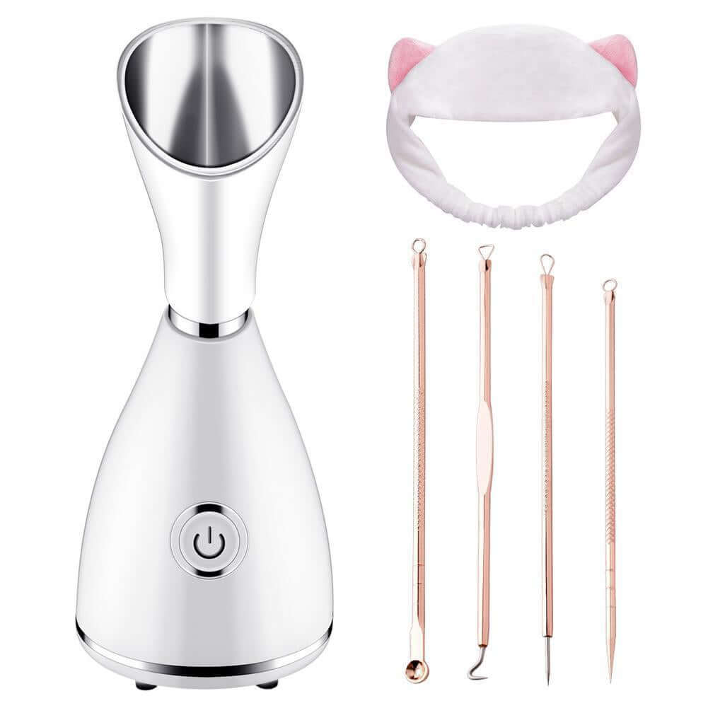 Portable facial steamer for deep cleansing and hydration, designed to open pores, promote circulation, and enhance your skincare routine wherever you go.