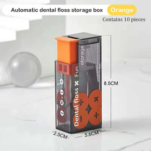 Dental floss dispenser for easy, tangle-free flossing, designed to keep floss neatly stored and ready for use, ensuring convenient and effective oral hygiene.