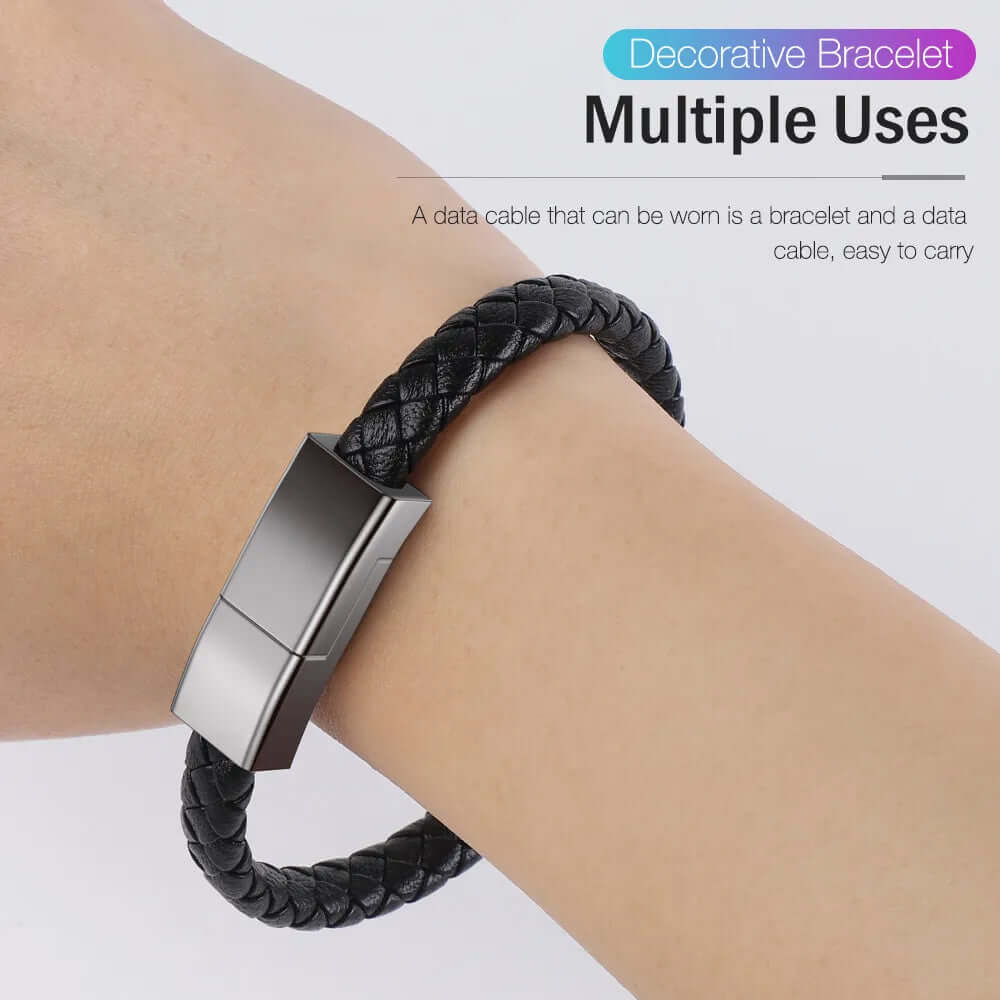 Bracelet charging cable for convenient on-the-go charging, designed as a stylish accessory that doubles as a functional USB charging cable for your devices.