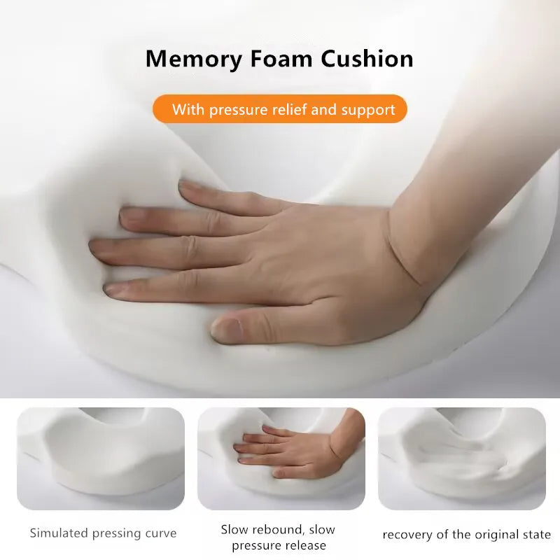 Ergonomic ring cushion for relieving pressure and discomfort, designed to provide support and comfort for sitting, ideal for hemorrhoid relief and post-surgery recovery.