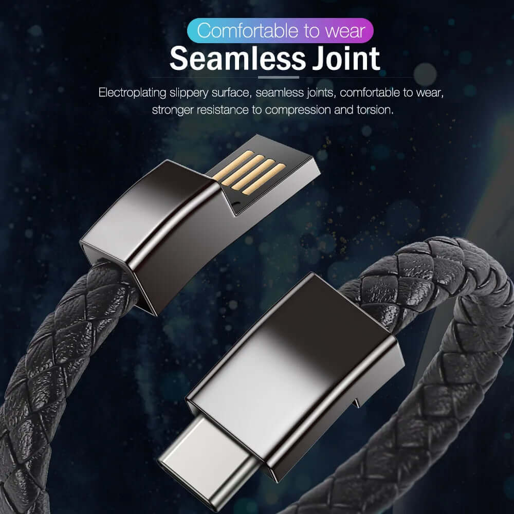 Bracelet charging cable for convenient on-the-go charging, designed as a stylish accessory that doubles as a functional USB charging cable for your devices.