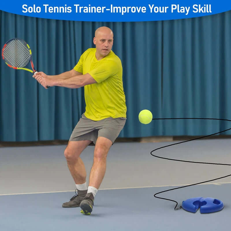 Tennis ball rebound trainer for improving reflexes and hand-eye coordination, designed to provide a dynamic workout while enhancing your tennis skills and fitness.