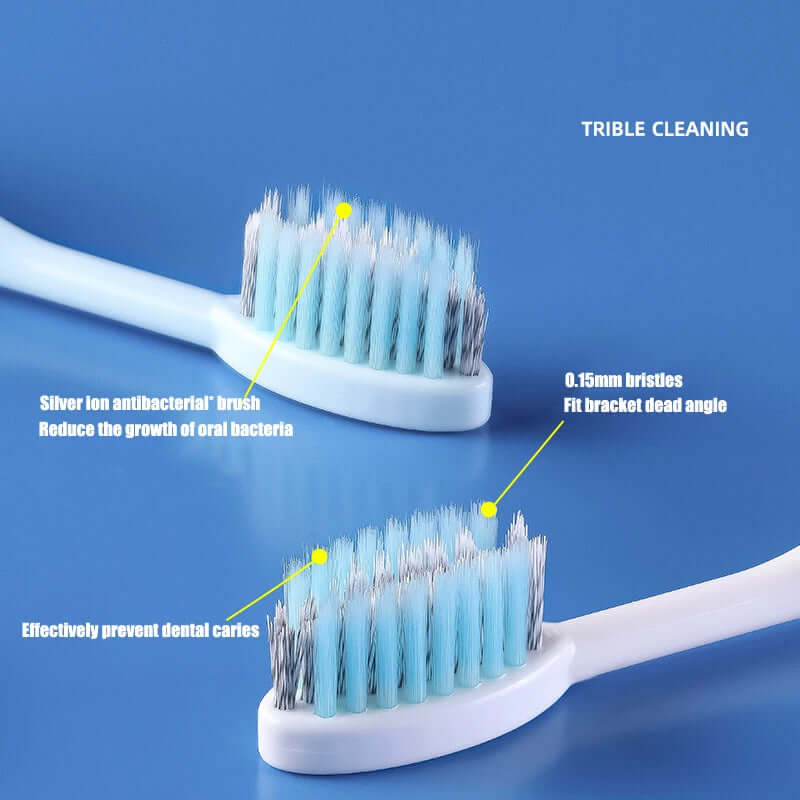 Portable 3-in-1 toothbrush for on-the-go oral care, combining a toothbrush, toothpaste dispenser, and storage in one compact design for convenience and hygiene.