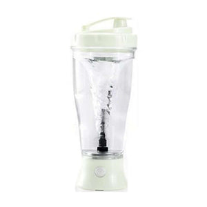 Automatic white protein shaker bottle with built-in mixer for smooth, clump-free shakes