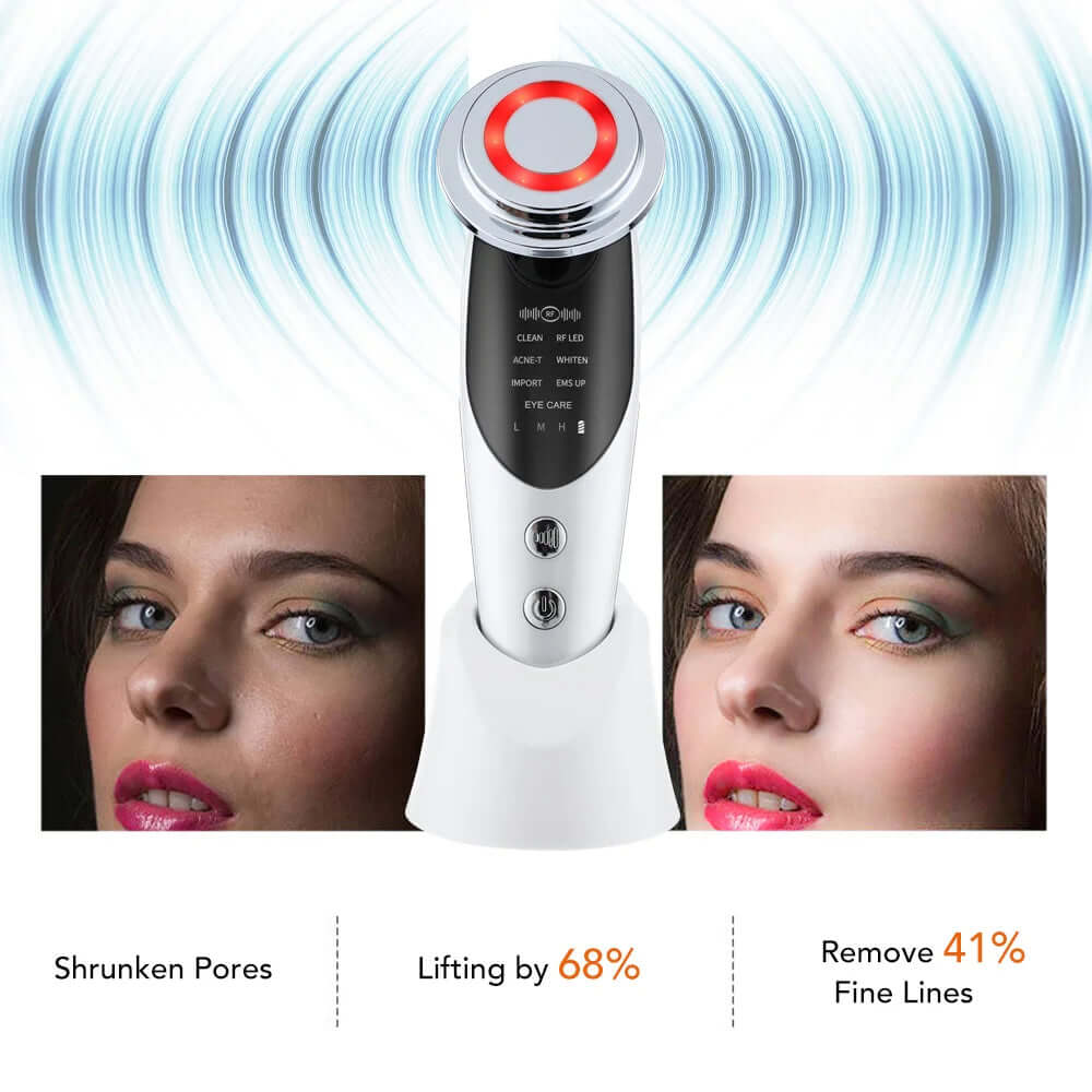 7-in-1 EMS face lifting device for rejuvenating and toning, designed to use advanced EMS technology to tighten skin, reduce wrinkles, and enhance facial contour.