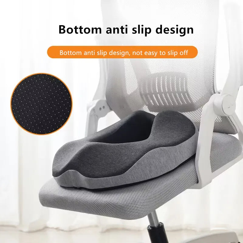 Ergonomic ring cushion for relieving pressure and discomfort, designed to provide support and comfort for sitting, ideal for hemorrhoid relief and post-surgery recovery.