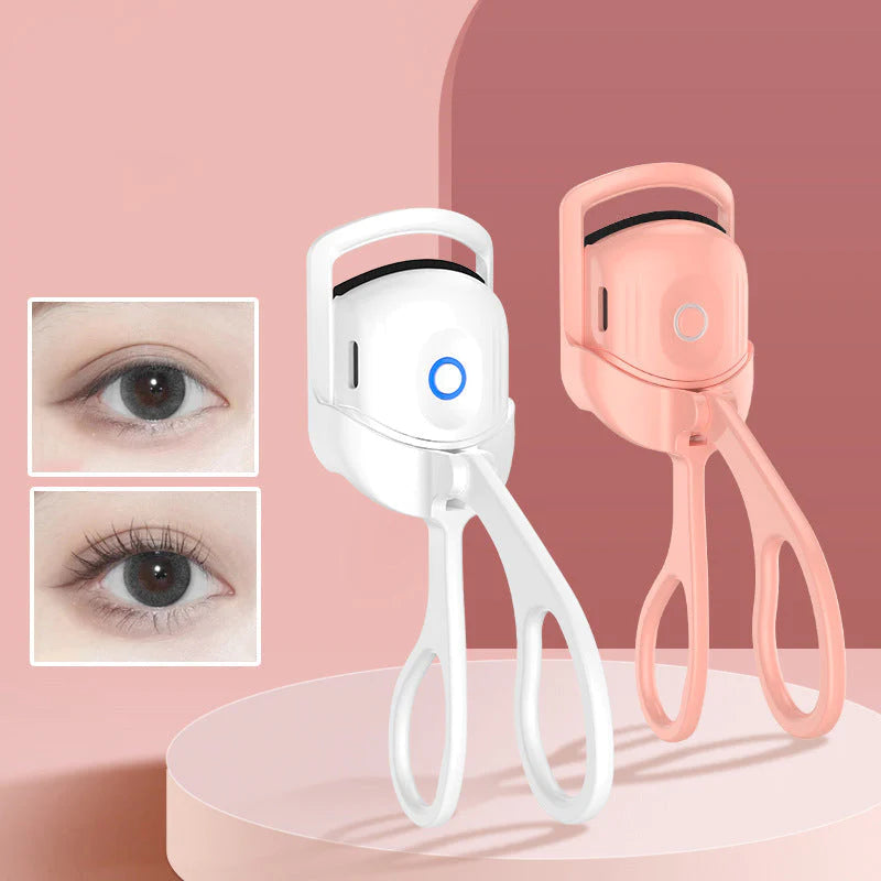 Portable electric heated eyelash curler for beautifully curled lashes, designed to provide a long-lasting, natural lift with gentle heat for a flawless look every time.