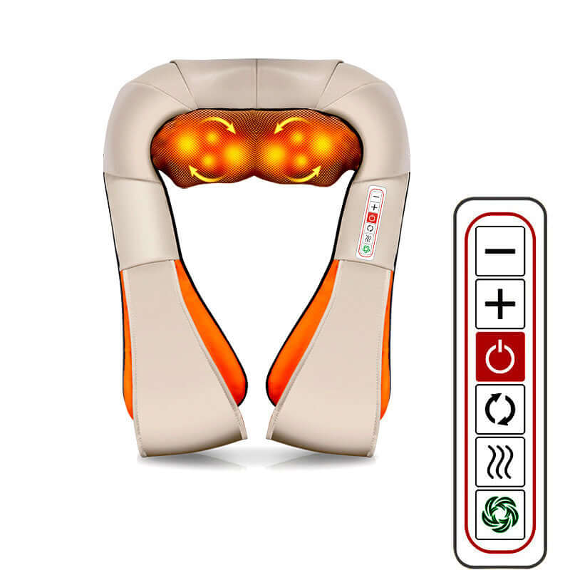 U-shaped electrical Shiatsu back, neck, and shoulder massager for soothing relief, designed to target tension and provide a relaxing, therapeutic massage experience.