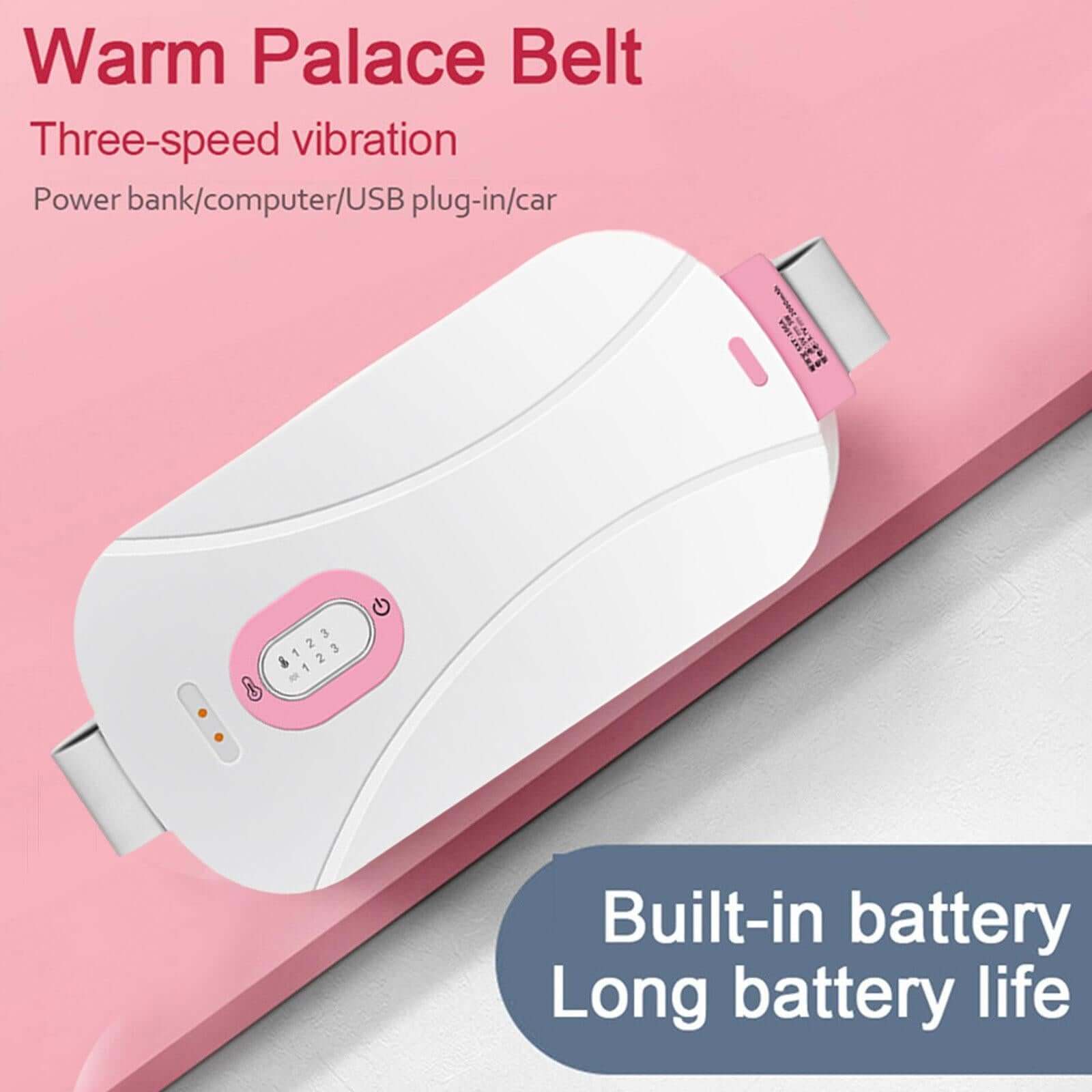 Portable menstrual cordless electric heating pad for soothing relief, designed to target cramps and discomfort with adjustable heat settings for comfort during your period.