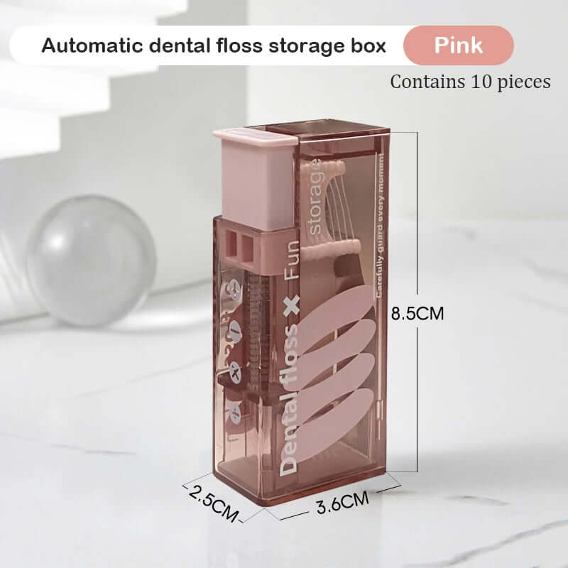 Dental floss dispenser for easy, tangle-free flossing, designed to keep floss neatly stored and ready for use, ensuring convenient and effective oral hygiene.