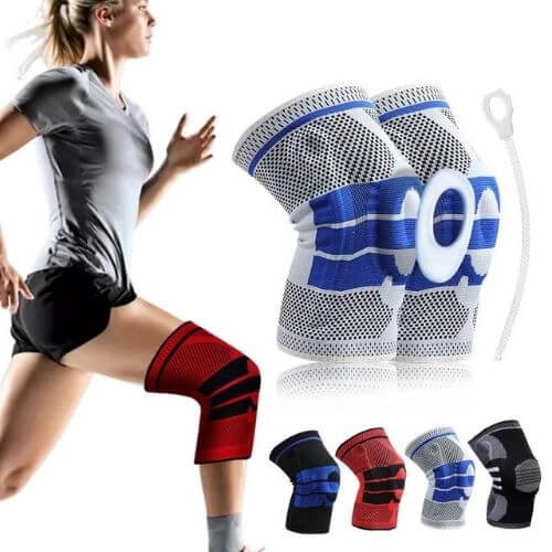 Knee compression sleeve for providing support and relief, designed to reduce pain and inflammation while improving stability and mobility during physical activities.