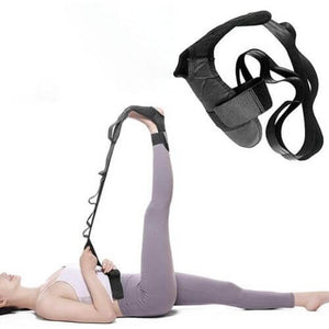 Leg stretcher strap for improving flexibility and range of motion, designed to assist in deep stretching and muscle recovery with comfortable, adjustable loops.