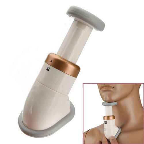 Portable neck slimmer for toning and firming the neck and chin area, designed to reduce sagging and promote a more youthful, sculpted appearance.