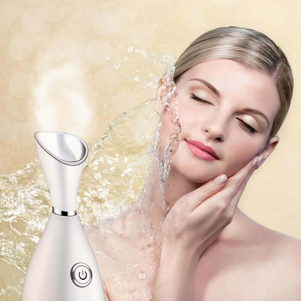 Portable facial steamer for deep cleansing and hydration, designed to open pores, promote circulation, and enhance your skincare routine wherever you go.