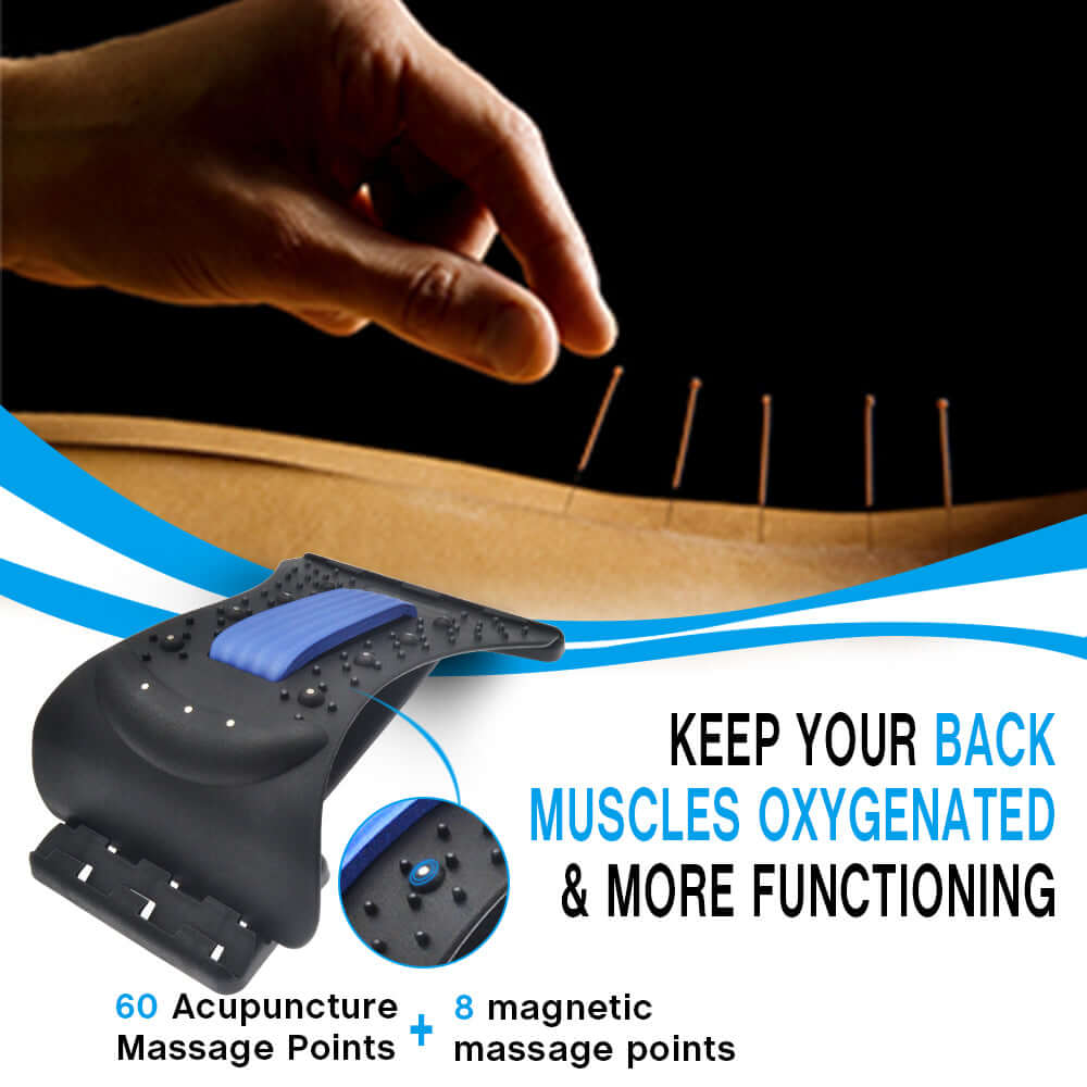 Adjustable back stretcher for relieving tension and improving posture, designed to provide targeted stretching and support to alleviate back pain and enhance flexibility.