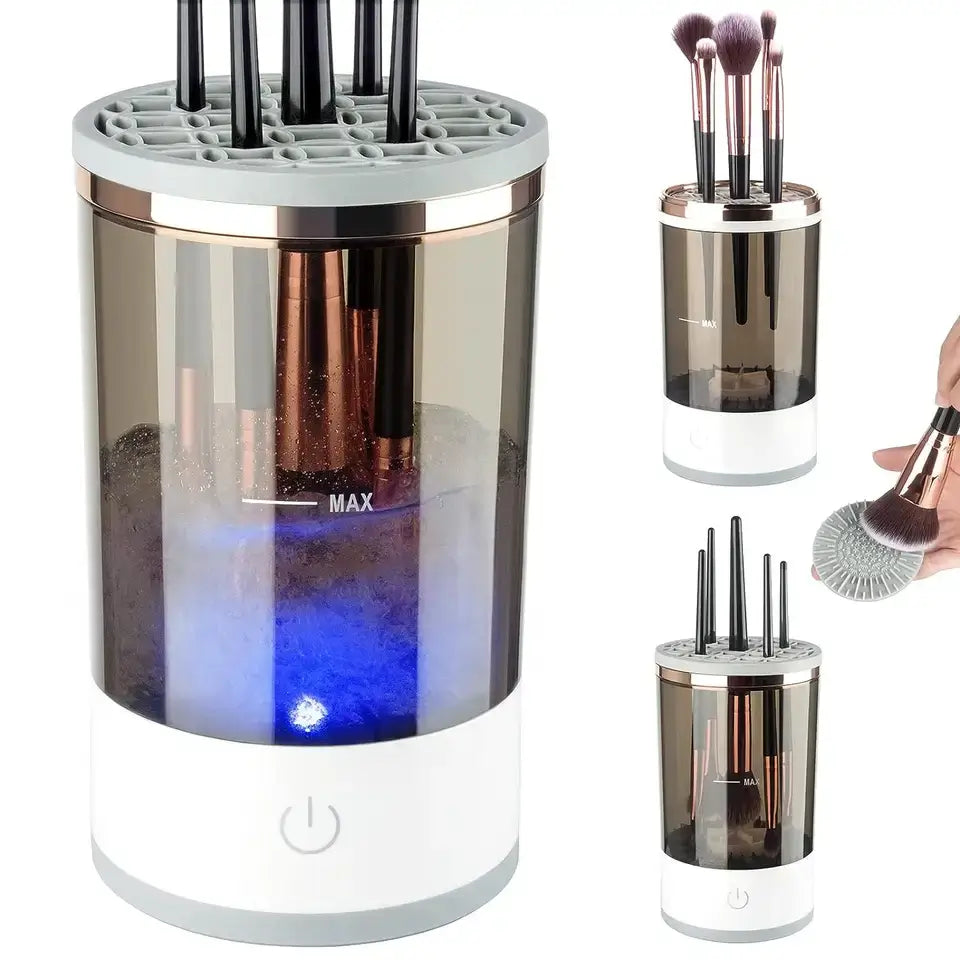 Automatic electric makeup brush cleaner for effortless cleaning, designed to quickly remove makeup residue and bacteria, keeping brushes fresh and ready for use.