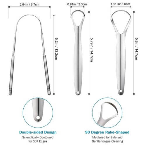 Tongue brush for effective cleaning and fresh breath, designed to remove bacteria and debris from the tongue surface