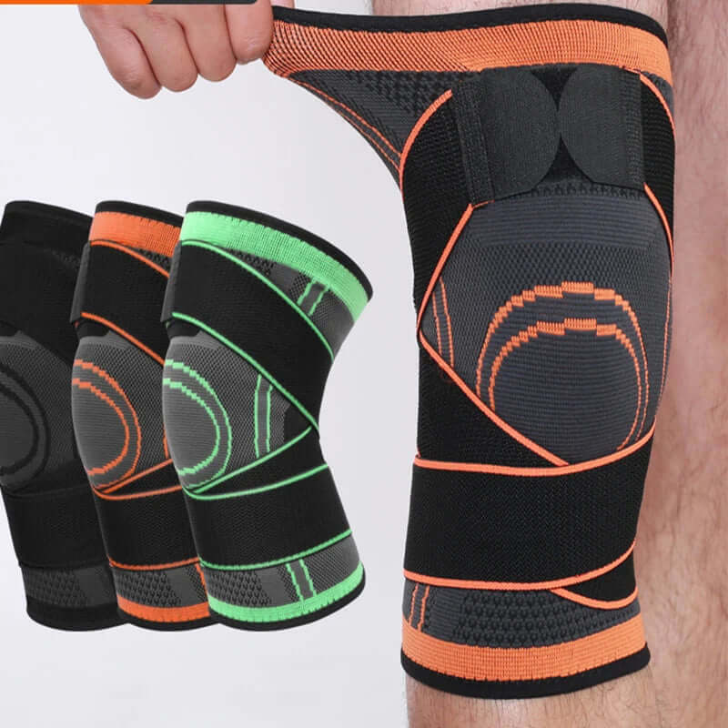 Pressurized elastic knee pads for enhanced support and comfort, designed to relieve knee pain, improve stability, and provide protection during physical activities or recovery.