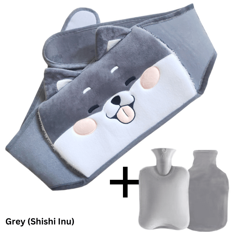 Waistband with hot water bottle for soothing abdominal relief, designed to provide warmth and comfort for menstrual cramps, muscle tension, and lower back pain.