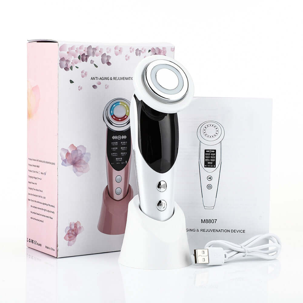 7-in-1 EMS face lifting device for rejuvenating and toning, designed to use advanced EMS technology to tighten skin, reduce wrinkles, and enhance facial contour.