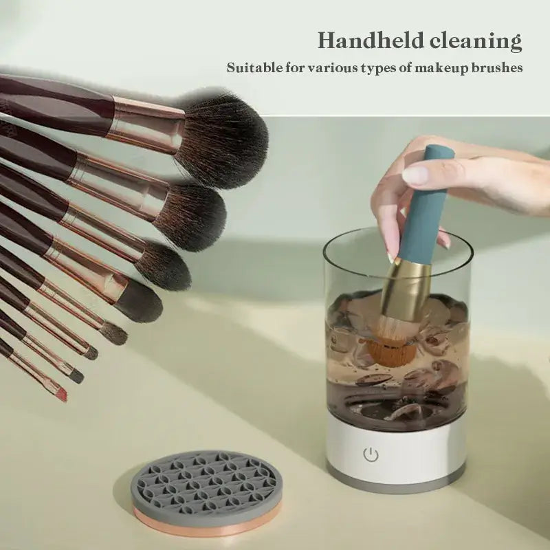 Automatic electric makeup brush cleaner for effortless cleaning, designed to quickly remove makeup residue and bacteria, keeping brushes fresh and ready for use.