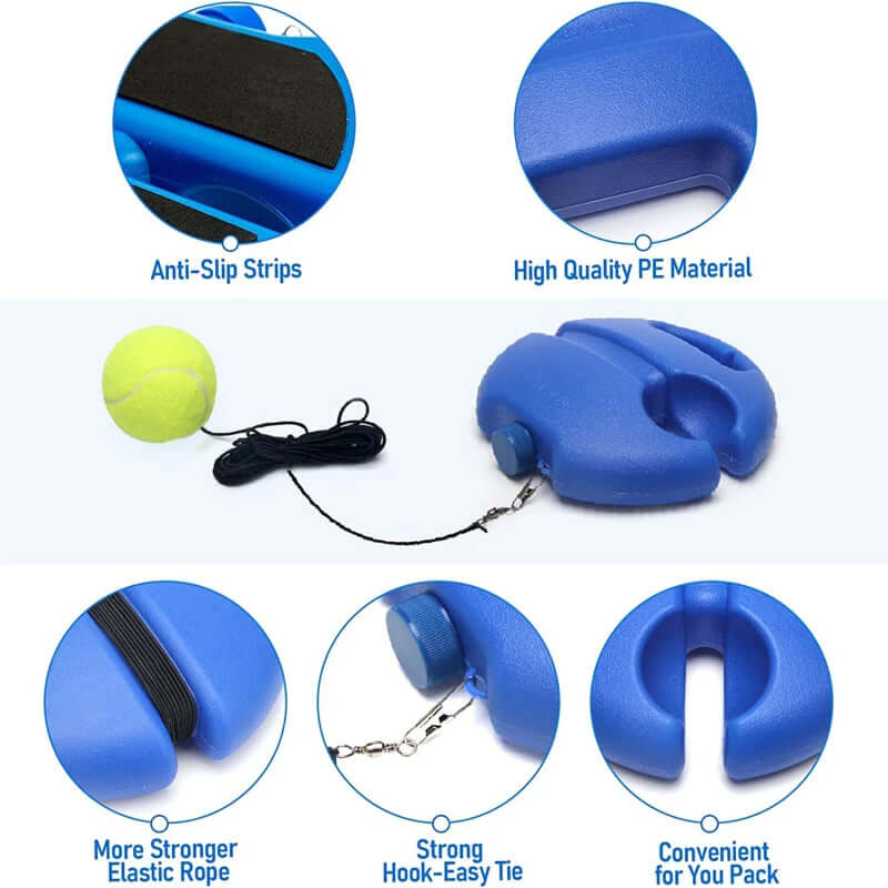 Tennis ball rebound trainer for improving reflexes and hand-eye coordination, designed to provide a dynamic workout while enhancing your tennis skills and fitness.