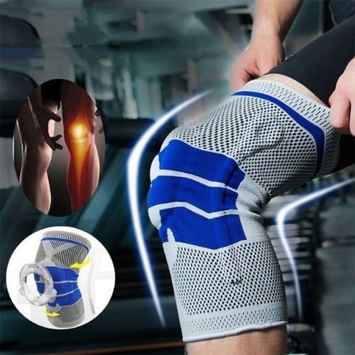 Knee compression sleeve for providing support and relief, designed to reduce pain and inflammation while improving stability and mobility during physical activities.