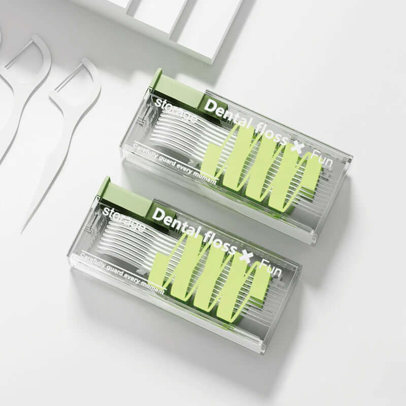 Dental floss dispenser for easy, tangle-free flossing, designed to keep floss neatly stored and ready for use, ensuring convenient and effective oral hygiene.